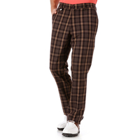 GOLFINO Checked Techno Stretch Brushed Trousers,  Male,  Brown,  40,  Long