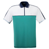 GOLFINO Colour Block Zip Polo Shirt,  Male,  Xxl,  Lake/white