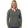Palm Grove Ladies Core V-Neck Sweater,  Female,  Charcoal,  10