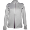 Palm Grove Ladies Full Zip Fleece Windtop,  Female,  12,  Grey heather/peacoat