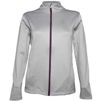 Palm Grove Ladies Full Zip Fleece Windtop,  Female,  8,  Grey heather/peacoat