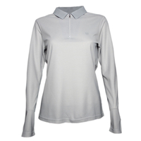 Palm Grove Ladies Long Sleeve Polo Shirt,  Female,  Grey,  14