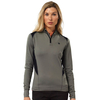 Palm Grove Ladies Panel Quarter Zip Windshirt,  Female,  Grey/ Black,  16