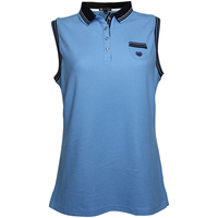 Palm Grove Ladies Sleeveless Polo Shirt,  Female,  10,  Blue/navy blue