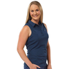 Palm Grove Ladies Sleeveless Polo Shirt,  Female,  16,  Navy