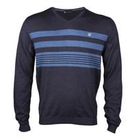 Palm Grove Stripe V-Neck Sweater,  Male,  Small,  Navy/denim