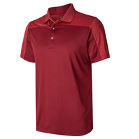 PGA Tour Heather Colour Block Polo Shirt,  Male,  Small,  Medium red heather