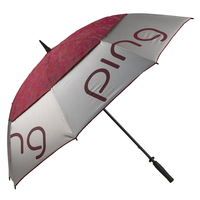 PING Ladies 62" Umbrella,  Female,  Silver/garnet/camo