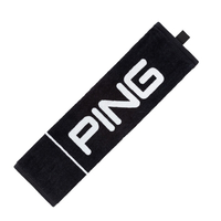 PING Tri-Fold Towel,  Male,  One size,  Black/grey