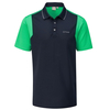 PING Vista Polo Shirt,  Male,  Navy/Grasshopper Green,  Large