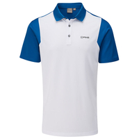 PING Vista Polo Shirt,  Male,  White/Snorkel Blue,  XL