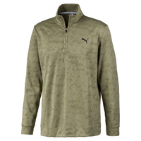 PUMA Golf Alterknit Digi Camo 1/4 Zip Midlayer,  Male,  Deep Lichen Green,  Small