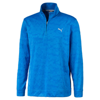 PUMA Golf Alterknit Digi Camo 1/4 Zip Midlayer,  Male,  Ibiza Blue,  Small