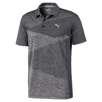 PUMA Golf Alterknit Jacquard Polo Shirt,  Male,  Black Heather,  Small