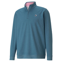 PUMA Golf AP Clubhouse ¼ Zip Midlayer,  Male,  Small,  Legion blue heather