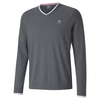 PUMA Golf Arnold Palmer Members V-Neck Sweater,  Male,  Iron Gate Heather,  Medium