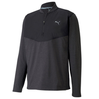 PUMA Golf Cloudspun Stlth 1/4 Zip Midlayer,  Male,  Black Heather,  Medium