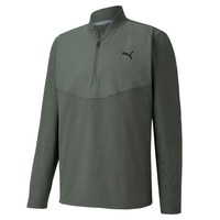 PUMA Golf Cloudspun Stlth 1/4 Zip Midlayer,  Male,  Thyme Heather,  Medium