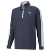 PUMA Golf CLOUDSPUN T7 1/4 Zip Midlayer,  Male,  Small,  Navy blazer heather/bright wht