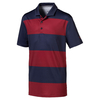 PUMA Golf Junior Rugby Polo Shirt,  Unisex,  11-12 years,  Peacoat/rhubarb
