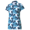 PUMA Golf Ladies CLOUDSPUN Watercolour Floral Polo Shirt,  Female,  Large,  Navy blazer/scuba blue