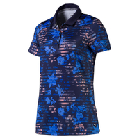 PUMA Golf Ladies Floral Stripe Polo Shirt,  Female,  Xl,  Pea