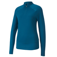 PUMA Golf Ladies Mesh 1/4 Zip Midlayer,  Female,  Large,  Digi-blue