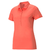 PUMA Golf Ladies Rotation Polo Shirt,  Female,  Medium,  Georgia peach
