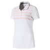 PUMA Golf Ladies Step Stripe Polo Shirt,  Female,  Xl,  Bright white