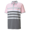 PUMA Golf MATTR One Way Polo Shirt,  Male,  Medium,  Pink lady/white