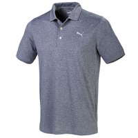 PUMA Golf Performance Heather Polo Shirt,  Male,  Small,  Peacoat heather