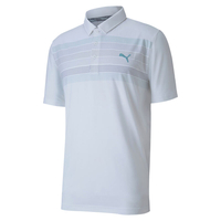 PUMA Golf Road Map Polo Shirt,  Male,  Large,  Bright white