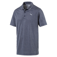 PUMA Golf Rotation Striped Polo Shirt,  Male,  Small,  Pea