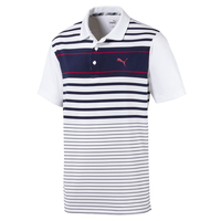 PUMA Golf Spotlight Polo Shirt,  Male,  Medium,  Peacoat/rhubarb