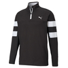 PUMA Golf Torreyana 1/4 Zip Midlayer,  Male,  Large,  Black/white