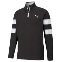 PUMA Golf Torreyana 1/4 Zip Midlayer,  Male,  Small,  Black/white