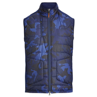 Ralph Lauren RLX Camo Paneled Stretch Full-Zip Vest,  Male,  French Navy/Camo Woven,  Large