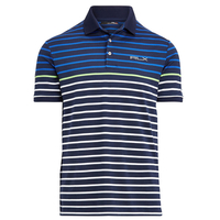 Ralph Lauren RLX Tech Pique Polo Shirt,  Male,  Navy/White/Green,  XXL