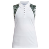 Röhnisch Ladies Leaf Sleeveless Polo Shirt,  Female,  Large,  Green leaves