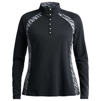 Rohnisch Alex Ladies Polo,  Female,  10,  Black/zebra