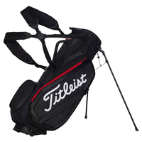 Titleist Jet Black Premium Stand Bag,  Male,  Black/White/Red