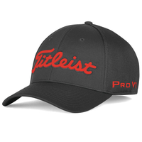 Titleist Tour Sports Mesh Cap,  Male,  Large/xl,  Black/red