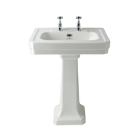 Lavabo con Columna - 540mm - 2 Agujeros para la Grifería