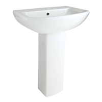Lavabo con Pedestal Moderno de 600mm - (1 Agujero para la Grifería) - Halwell