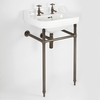 Lavabo Consola con Estructura Efecto Bronce Bruñido de 560mm con Lavabo de 2 Agujeros