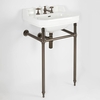 Lavabo Consola con Estructura Efecto Bronce Bruñido de 560mm con Lavabo de 3 Agujeros