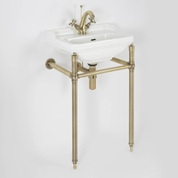 Lavabo Consola con Estructura Efecto Oro Cepillado de 500mm con Lavabo de 1 Agujero