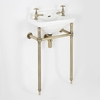 Lavabo Consola con Estructura Efecto Oro Cepillado de 515mm con Lavabo de 2 Agujeros
