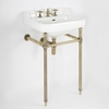 Lavabo Consola con Estructura Efecto Oro Cepillado de 560mm con Lavabo de 3 Agujeros
