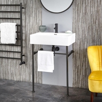 Lavabo Consola de 600mm con Estructura Inferior Negra - Sandford